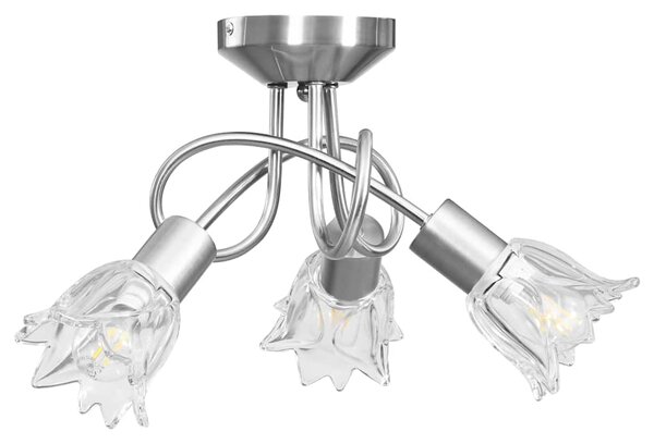 Stropní lampa průhledná skleněná stínidla 3 žárovky E14 tulipán 289227
