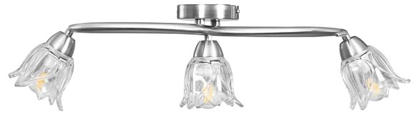 Stropní lampa průhledná skleněná stínidla 3 žárovky E14 tulipán 289230
