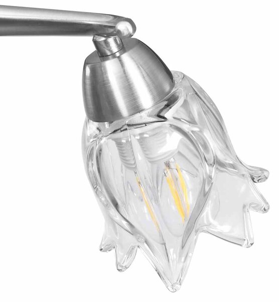 Stropní lampa průhledná skleněná stínidla 3 žárovky E14 tulipán 289230