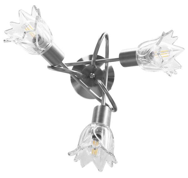 Stropní lampa průhledná skleněná stínidla 3 žárovky E14 tulipán 289227