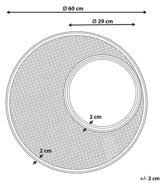 Zrcadlo PALAU 60 cm 60 cm Ratan Přírodní