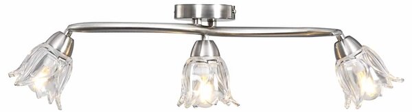 Stropní lampa průhledná skleněná stínidla 3 žárovky E14 tulipán 289230