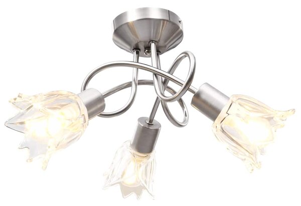 Stropní lampa průhledná skleněná stínidla 3 žárovky E14 tulipán 289227
