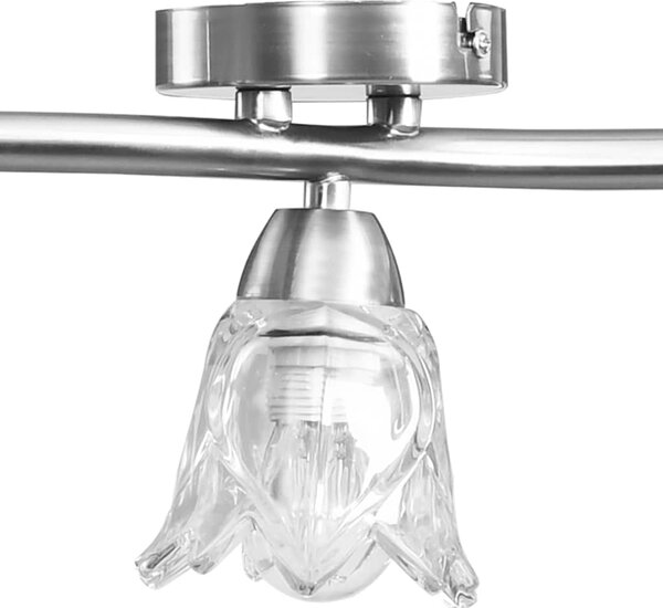 Stropní lampa průhledná skleněná stínidla 5 žárovek E14 tulipán 289233