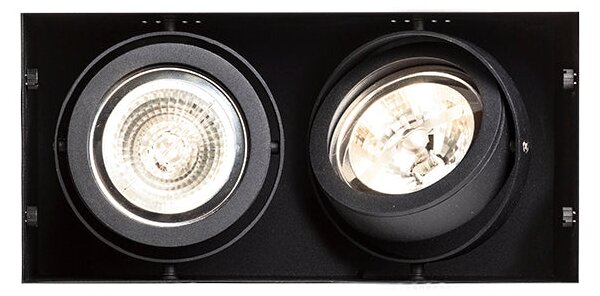 Zápustné svítidlo ELECTRA II, černé, patice G53, 2× 15 W, 12 V