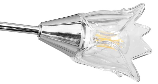 Stropní lampa průhledná skleněná stínidla 5 žárovek E14 tulipán 289236