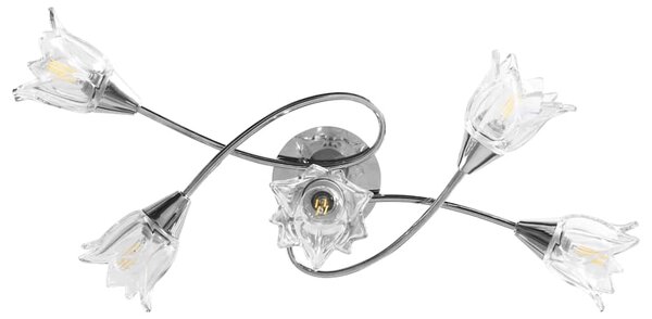 Stropní lampa průhledná skleněná stínidla 5 žárovek E14 tulipán 289236