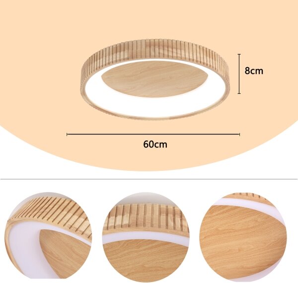 Brilagi - LED Stropní svítidlo FALCON WOOD MODERN LED/40W/230V pr. 60 cm dřevo