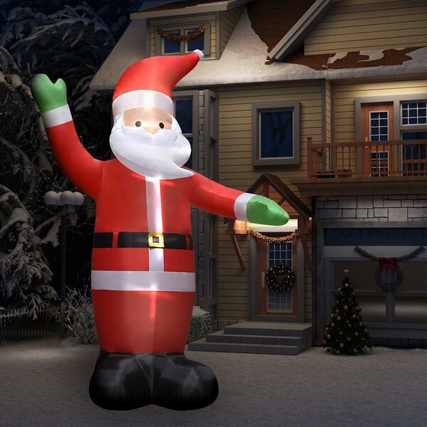 Nafukovací santa claus s LED vánoční dekorace IP44 4,5 m 289301