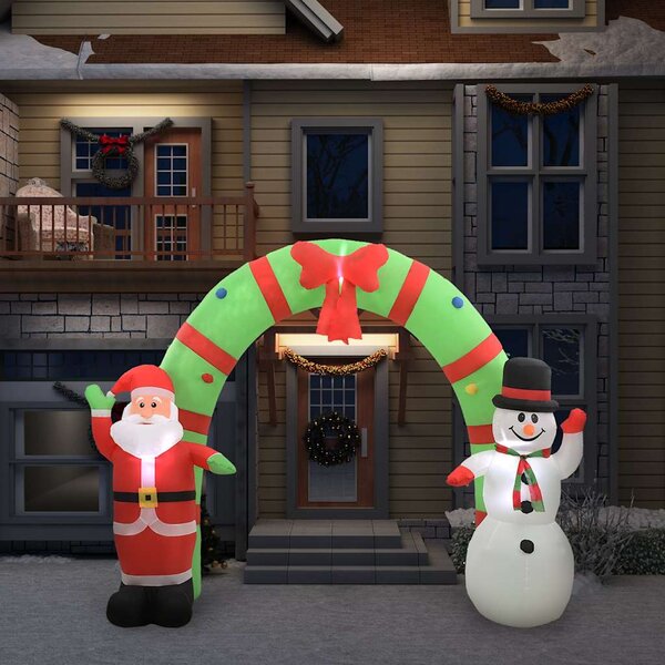 Vánoční nafukovací Santa a sněhulák brána LED 300 x 90 x 223 cm 289303