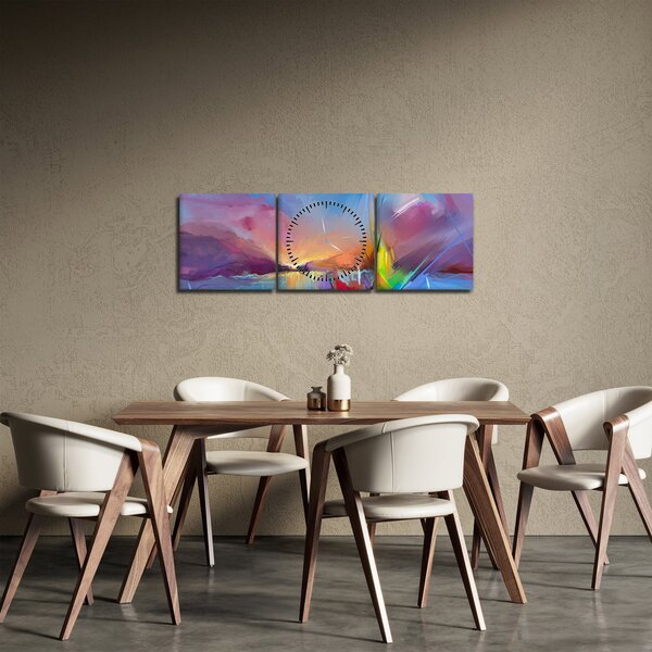 Obraz - Západ slunce (s hodinami) (90x30 cm)