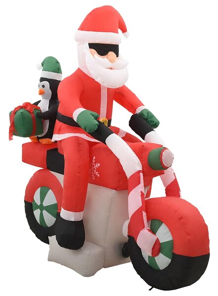 Vánoční nafukovací Santa Claus na motorce s LED IP44 160 cm 289304