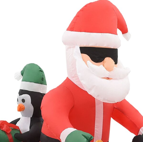 Vánoční nafukovací Santa Claus na motorce s LED IP44 160 cm 289304