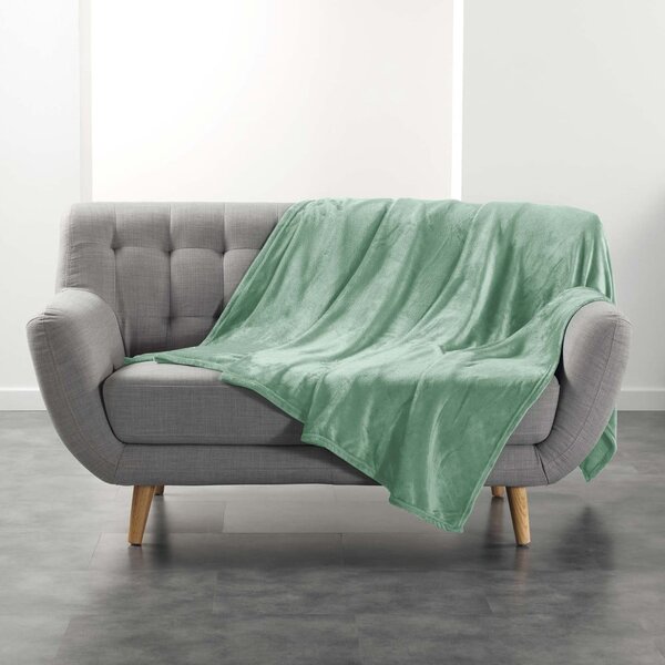 Světle zelená deka z mikroflanelu 180x220 cm Flanou – douceur d'intérieur
