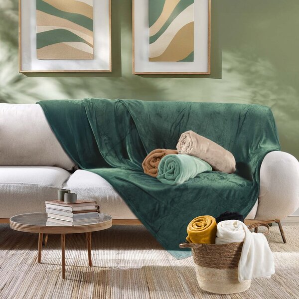 Modrá deka z mikroflanelu 125x150 cm Flanou – douceur d'intérieur
