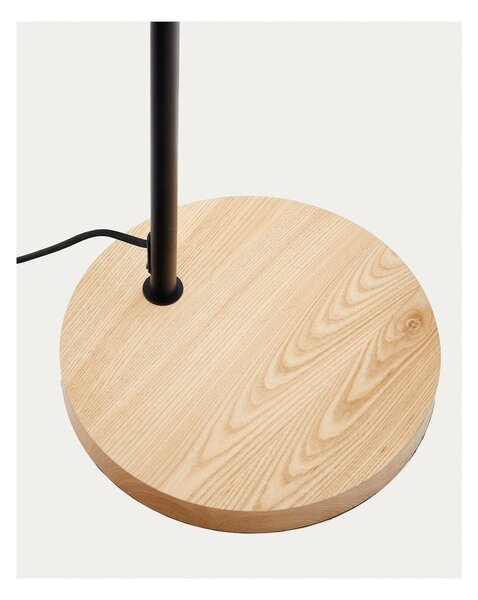 Černá/v přírodní barvě stojací lampa s kovovým stínidlem (výška 150 cm) Catlar – Kave Home