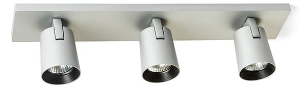 Přisazené nástěnné svítidlo KENNY III, česaný hliník/černá, patice GU10, 3× 8 W