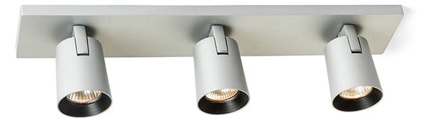 Přisazené nástěnné svítidlo KENNY III, česaný hliník/černá, patice GU10, 3× 8 W