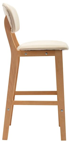 Barové židle 2 ks krémové textil 289369