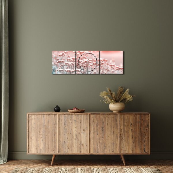 Obraz - Luční květy (s hodinami) (90x30 cm)
