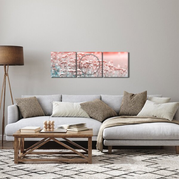 Obraz - Luční květy (s hodinami) (90x30 cm)