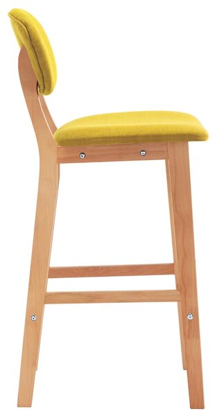 Barové židle 2 ks hořčicově žluté textil 289374