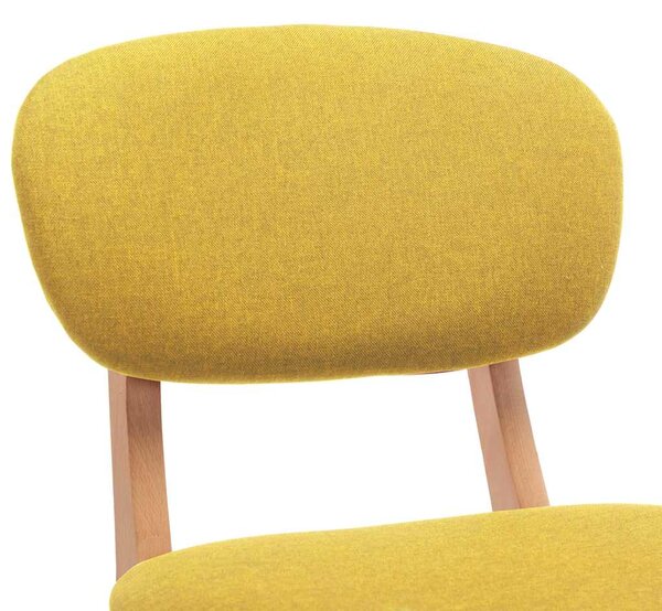 Barové židle 2 ks hořčicově žluté textil 289374