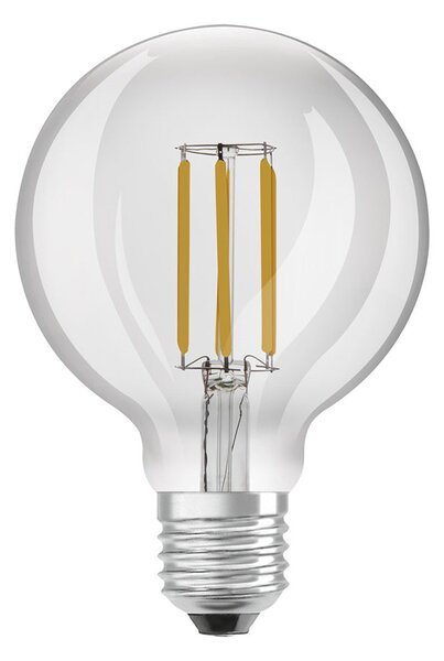 LED žárovka OSRAM ULTRA ECONOMY 210lm/W Globe 95 čirá, patice E27, ekvivalent 60 W, teplá bílá 2700 K