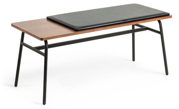 Černá/hnědá lavice z imitace kůže Carabel – Kave Home