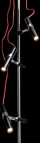 Stropní LED svítidlo VIPER III, černá/chrom, 3× 3 W, teplá bílá 3000 K