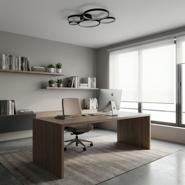 Toolight Toolight, LED stropní svítidlo 63x61cm, 45W, 4000K, 2500lm, APP1911-C, černá matná, OSW-66059