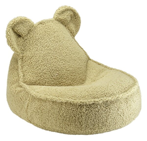 Zelený dětský sedací vak z textilie bouclé Bear – Wigiwama