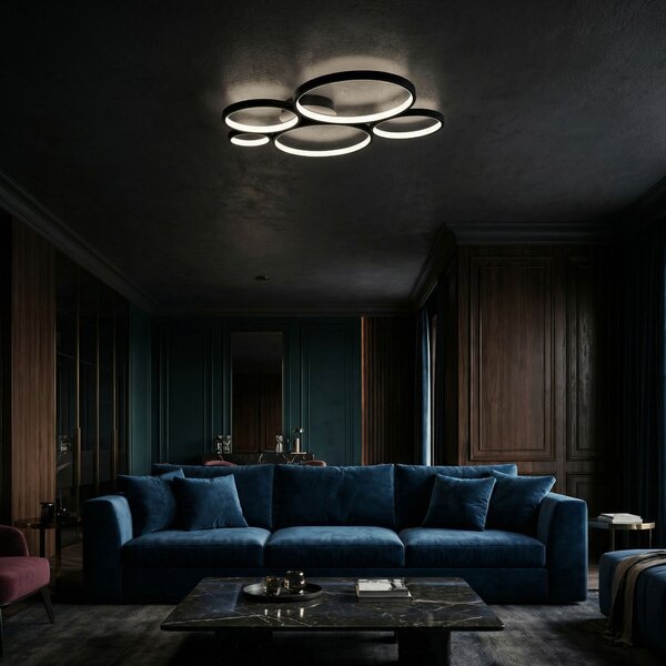Toolight Toolight, LED stropní svítidlo 63x61cm, 45W, 4000K, 2500lm, APP1911-C, černá matná, OSW-66059