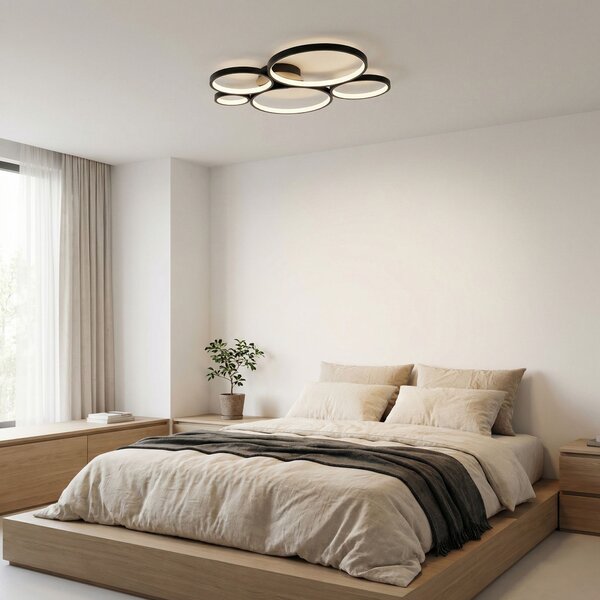 Toolight Toolight, LED stropní svítidlo 63x61cm, 45W, 4000K, 2500lm, APP1911-C, černá matná, OSW-66059