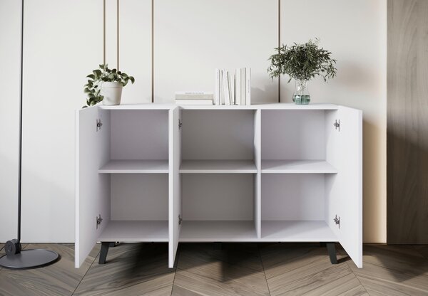 ŠIROKÁ KOMODA, bílá, 120/78/39 cm Livetastic - Online Only komody, Online Only