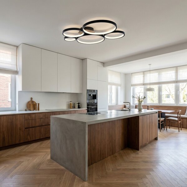 Toolight Toolight, LED stropní svítidlo 63x61cm, 45W, 4000K, 2500lm, APP1911-C, černá matná, OSW-66059