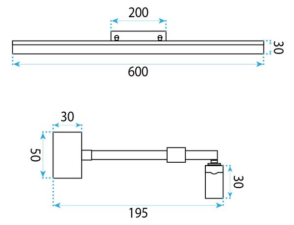 Toolight Rea, Koupelnové nástěnné LED svítidlo APP1870-1W 60cm CHROME, OSW-66026