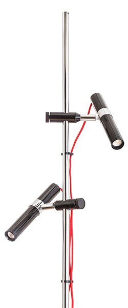 Stojací lampa VIPER FL, černá/chrom, 2× 3 W, teplá bílá 3000 K