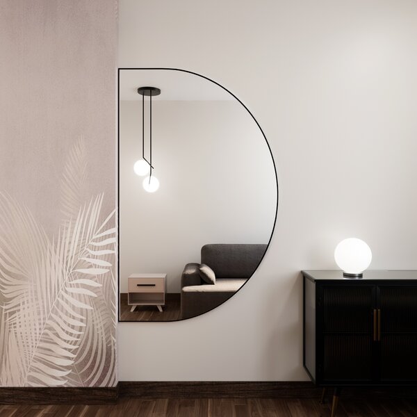 Baltica Design Tiny Border Semi Round zrcadlo 130x85 cm černá 5904107923710