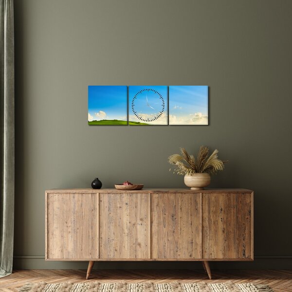 Obraz - Jarní nebe (s hodinami) (90x30 cm)