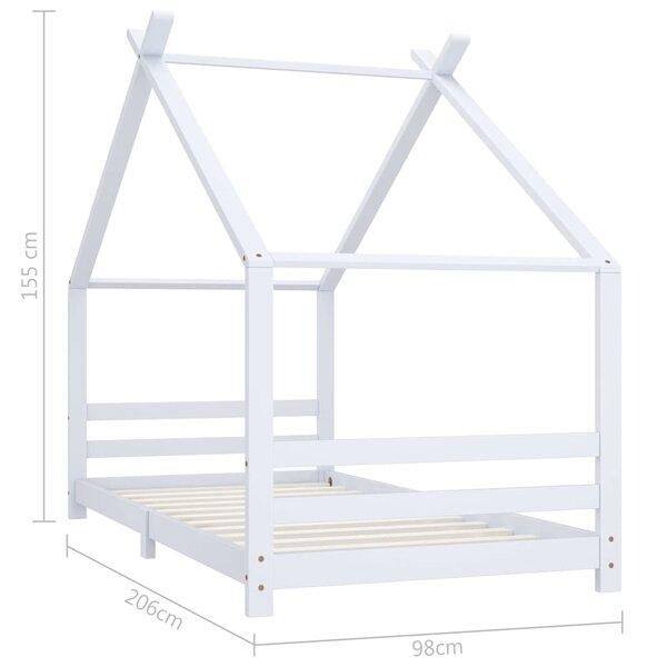 Rám dětské postele bílý masivní borové dřevo 90 x 200 cm 289612