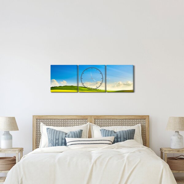 Obraz - Jarní nebe (s hodinami) (90x30 cm)