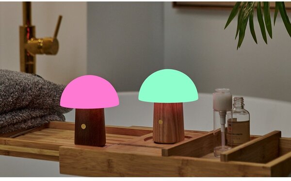 Bílá/v tmavě přírodní barvě LED stolní lampa (výška 12,5 cm) Alice Mushroom – Gingko