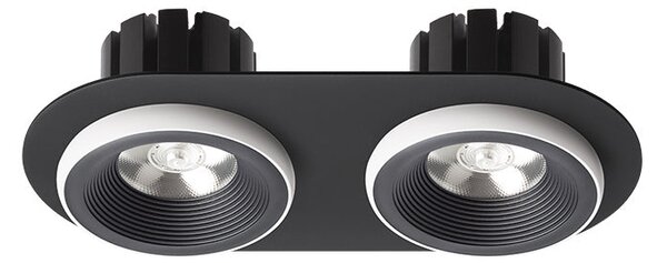 Zápustné LED svítidlo SHARM R II, černá/bílá, 2× 10 W, teplá bílá 3000 K