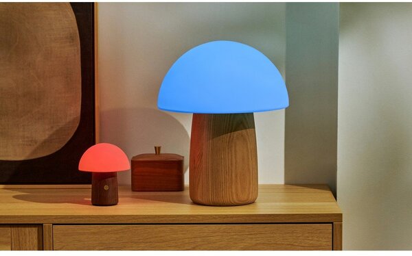 Bílá/v tmavě přírodní barvě LED stolní lampa (výška 12,5 cm) Alice Mushroom – Gingko