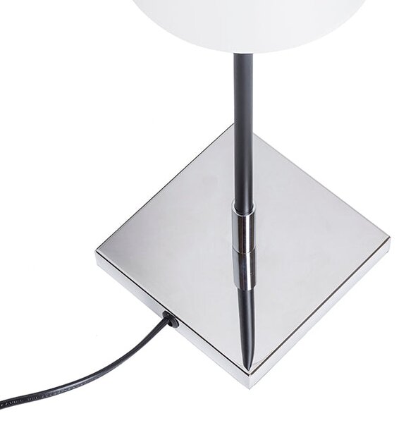 Stolní lampa LULU, bílá/černá/chrom, patice E27, 8 W