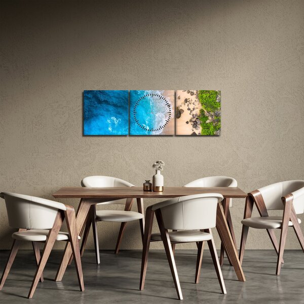 Obraz - Pláž v Indonésii (s hodinami) (90x30 cm)