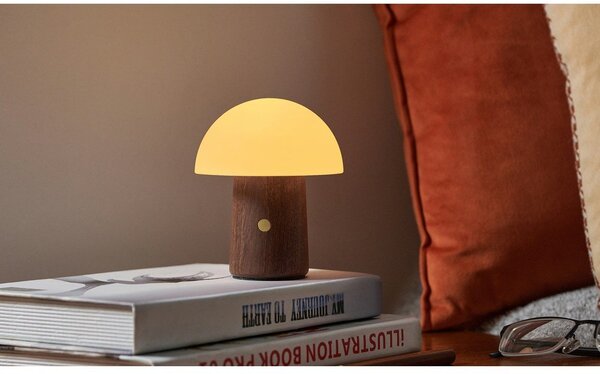 Bílá/v tmavě přírodní barvě LED stolní lampa (výška 12,5 cm) Alice Mushroom – Gingko