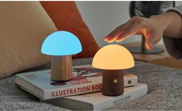 Bílá/v tmavě přírodní barvě LED stolní lampa (výška 12,5 cm) Alice Mushroom – Gingko