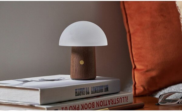 Bílá/v tmavě přírodní barvě LED stolní lampa (výška 12,5 cm) Alice Mushroom – Gingko
